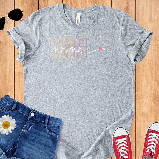 Mama Outline Pastel Letters