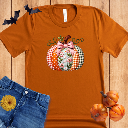 Halloween Faux Embroidery Pumpkin