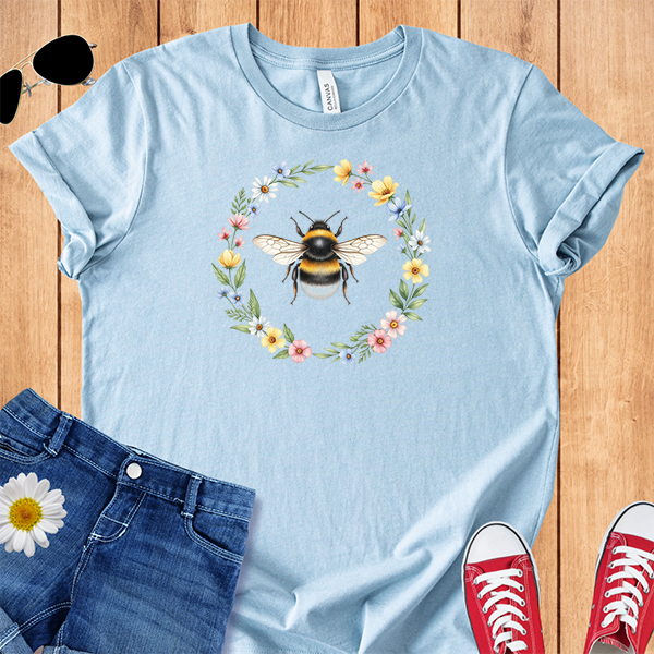 Bee With Flower Wreath
