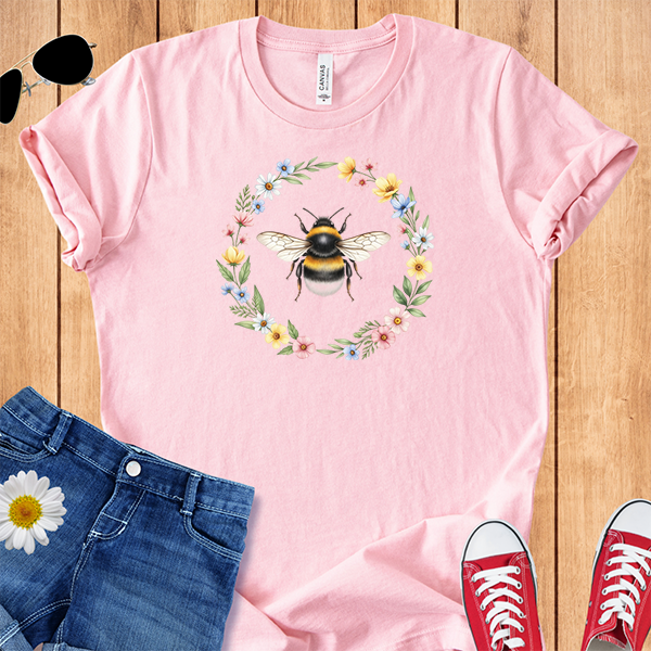 Bee With Flower Wreath