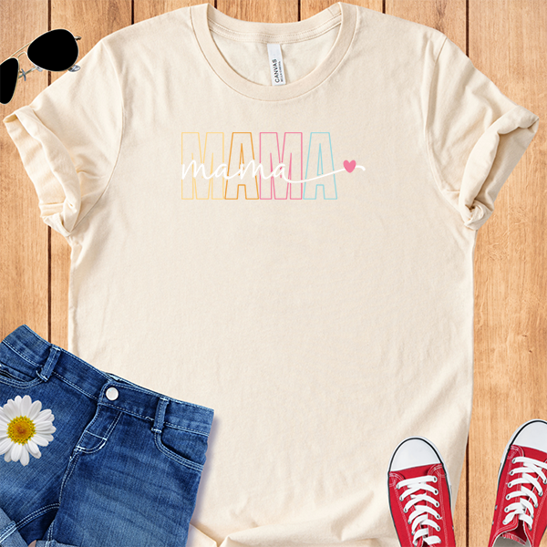 Mama Outline Pastel Letters