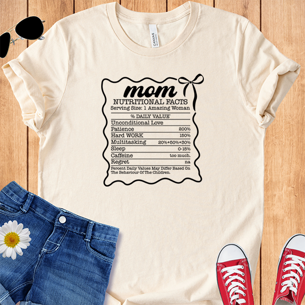 Mom Nutritional Facts in Black