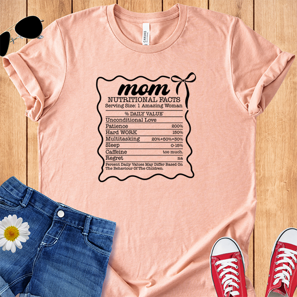 Mom Nutritional Facts in Black