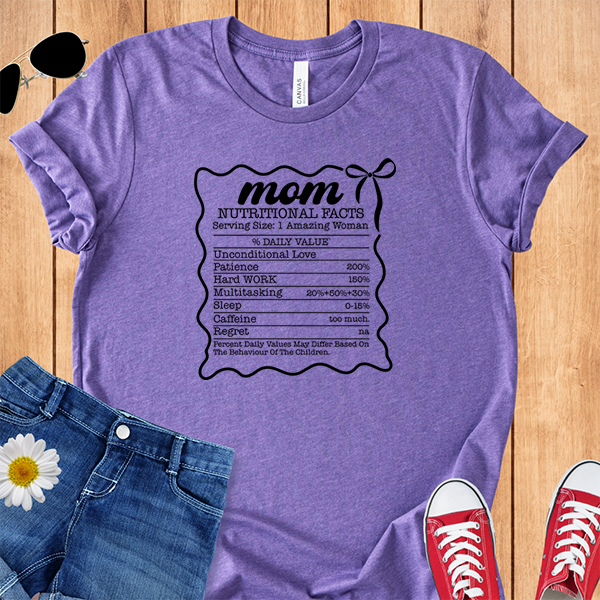 Mom Nutritional Facts in Black