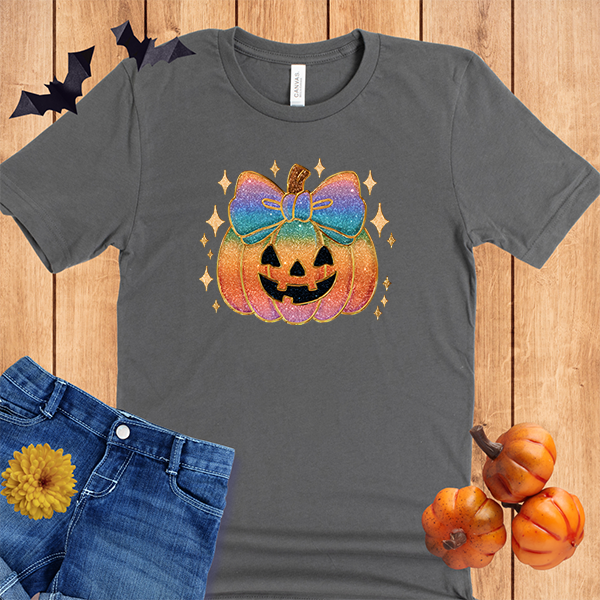Halloween Faux Glitter Sparkle Pumpkin