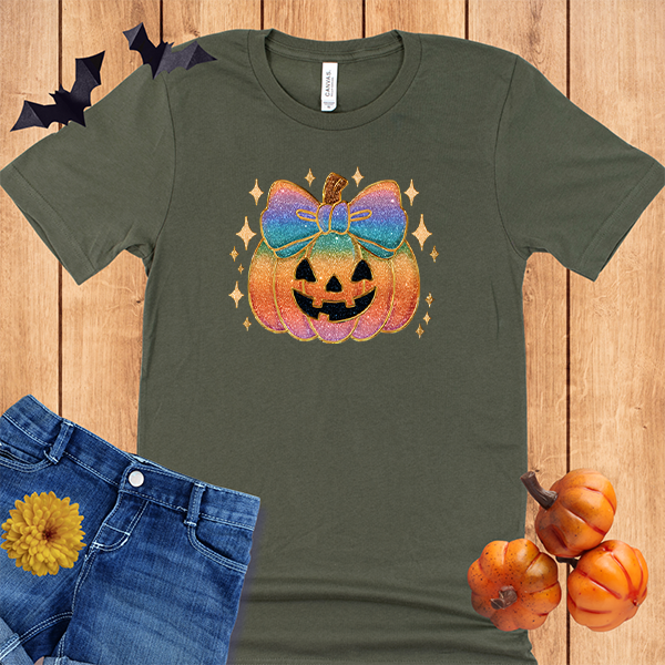 Halloween Faux Glitter Sparkle Pumpkin