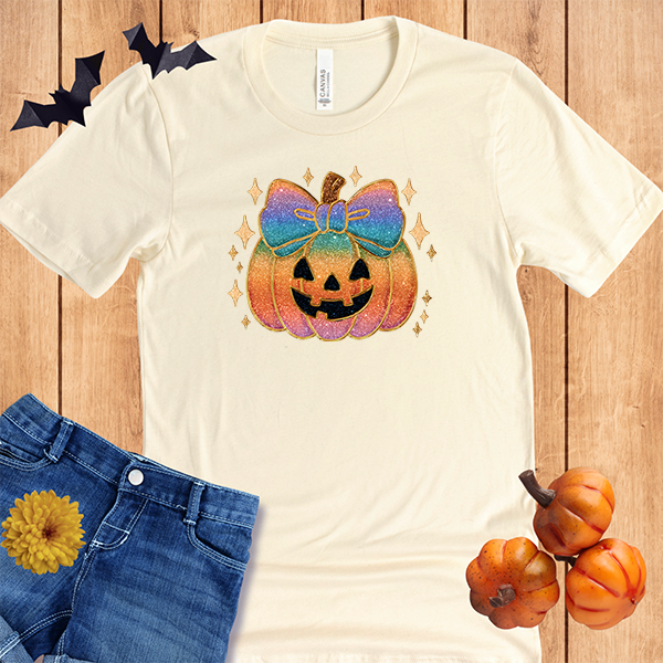 Halloween Faux Glitter Sparkle Pumpkin