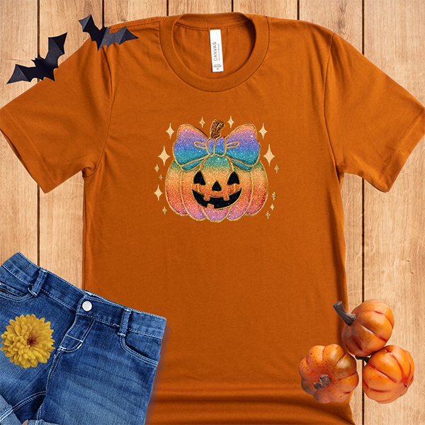 Halloween Faux Glitter Sparkle Pumpkin