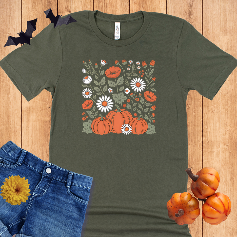 Autumn Flower and Pumpkins